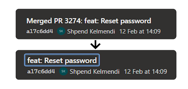 Merged PR 42: fix(Azure DevOps): Merge PR without prefix in commit message